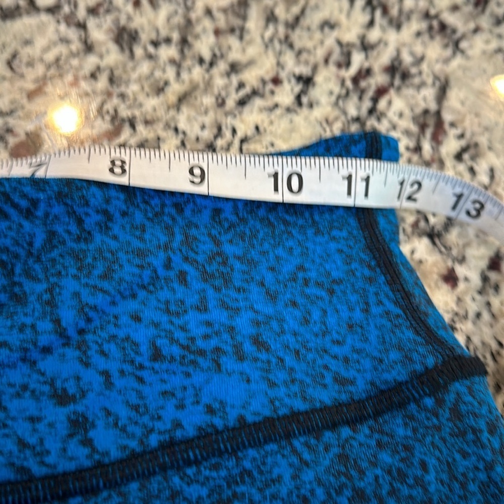 Lululemon Sz 4 Luon Spray Jacquard Shocking Blue Black Wunder Under Pant III MC6 - Picture 10 of 10